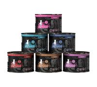 catz finefood Purrrr 12 x 200/190 g Alimento umido per gatti - Mix 1 (12 x 200 g): Pollo, Cinghiale, Tacchino, Pecora, Agnello, Manzo