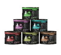 catz finefood Purrrr 12 x 200/190 g Alimento umido per gatti - Mix 2 (12 x 200/190 g): Pollo, Salmone, Cavallo, Agnello, Cervo, Cinghiale