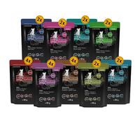catz finefood Purrrr Collection Cibo per gatti bagnato XXL - Gourmet cibo umido per il vostro gatto senza zucchero e cereali, senza glutine e monoproteine ad alto contenuto di carne (24 sacchetti da