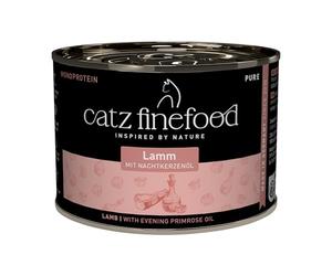 catz finefood Purrrrr Agnello Monoprotein Cibo per gatti bagnato N° 111, per gatti sensibili alla nutrizione, 70% carne, 6 barattoli da 200 g