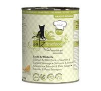 catz finefood Ragout N° 605 Salmone & Anatra cibo umido per gatti - Cibo umido per gatti in salsa senza cereali e zucchero ad alta percentuale di carne, 6 barattoli da 380 g