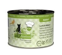 catz finefood Ragout N° 605 Salmone & Anatra cibo umido per gatti - Cibo umido per gatti in salsa senza cereali e zucchero ad alta percentuale di carne, 6 barattoli da 190 g