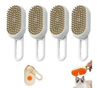 Catzcomfort Brush, Catzcomfort Cleaning Brush, 3-in-1 Self-Cleaning Steam pet grooming brushs, pet spray hair removal comb, for Cats Dogs (white 4)