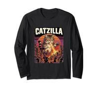 Catzilla Giant Cat Mostro Film Parodia Maglia a Manica