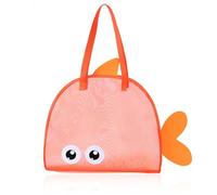 CATZUM Grande Borsa a Rete in Nylon per Spiaggia, Pieghevole e Leggera con Cordoncino, per Giochi da Sabbia, Asciugamani, Accessori, Ideale per Viaggi, Spiaggia e Campeggio
