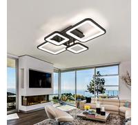 Caufloce Plafoniera LED Inserito 48w Plafoniera Soffitto Nera Dimmerabile 3000-6000k Lampada Soffitto Quadrato Moderna Luci Soffitto 20 Pollici Per Salotto Cameretta-62cm