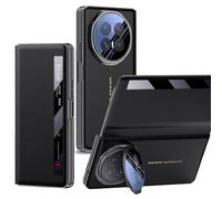 CAUHENYEE Cover compatibile con Honor Magic V6, Custodia Flip in Pelle Premium con Finestra Intelligente, Auto Wake/Sleep, Supporto Integrato, Protezione Completa - Nero