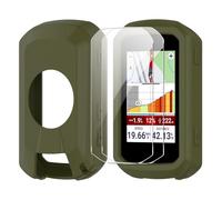 CAUHENYEE Cover per Garmin Edge 550/850 con 2 Pellicole Protettive in Vetro Temperato, GPS, computer da ciclismo, accessori proteggi schermo (Verde muschio)