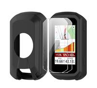 CAUHENYEE Cover per Garmin Edge 550/850 con 2 Pellicole Protettive in Vetro Temperato, GPS, computer da ciclismo, accessori proteggi schermo (Nero)