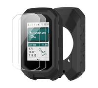 CAUHENYEE Cover per Garmin Edge MTB con 2 Pellicole Protettive in Vetro Temperato, GPS, computer da ciclismo, accessori proteggi schermo (Nero)