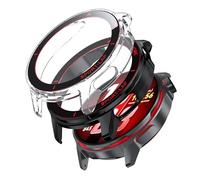 CAUHENYEE Cover per Huawei Watch GT Runner 2 - Trasparente & Nero, Custodia Antiurto con Vetro Temperato, Antigraffio & Alta Sensibilità al Tocco per Sport e Uso Quotidiano, Confezione da 2
