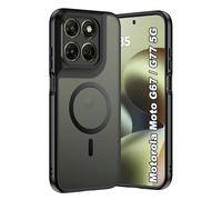 CAUHENYEE Cover per Motorola Moto G67 / G77 5G con Magnete Integrato, Antiscivolo, Resistente a Urti e Graffi - Custodia Magnetica per Motorola Moto G67 / G77 5G - Nero