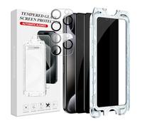 CAUHENYEE Privacy Pellicola Protettiva per iPhone 16 Pro 6.3 Zoll Vetro Temperato, Set Proteggi Schermo, 2 Pezzi Vetro Protettivo [Autoinstallazione], 2 Pezzi Proteggi Lente,Resistente ai Graffi