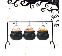 Cauldron Candy Bowl, Witch Pot Style Iron Bucket Server, Perfect For Halloween Treats Kitchen Dining Decor, Indoor Outdoor Tabletop And Porch Display Use, Multipurpose Decor, For Various Settings