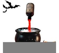 Cauldron Halloween Decor, Floating Potion Bottle Diffuser, 15.75in Spooky Festive Prop, Light Up Mystical Effect, Decorative Design for Kitchen, Yard, Garden, Mantel, Indoor Table Display