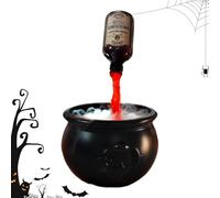 Cauldron Halloween Decor, Floating Potion Bottles, 7.87in Diffuser Spooky Prop, Festive Light Up Feature, Authentic Decorative Design for Kitchen, Yard, Garden, Mantel, Indoor Room, Table