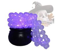 Cauldron Pot - Halloween Cauldron - 14,5 cm Halloween Pot Candy Holder Transparent Pvc Battery Operated 3 Not Included with Light Cord Pearl Cotton Party Decor Bubble Bowl Display