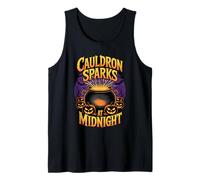 Cauldron Sparks at Midnight Funny Magic Halloween Canotta