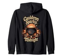 Cauldron Sparks at Midnight Funny Magic Halloween Felpa con Cappuccio