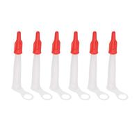 Caulk Tube Sealer Caps - 6X Red Nozzle Tips Set, Durable Applicator Tool Design, Leak Proof Storage System, Easy Fit Cap Design | Bathroom Wall Adhesive Accessories Kit, Construction Tools Equipment
