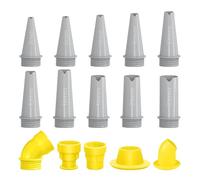 Caulking Nozzle Set, Sealant Finishing Tools, Sausage Firearm Tips Kit, 15 Piece Rubber Applicators with Soft Edge Design, Easy Precision Sealing Accessories for Home Kitchen Repair Use Yellow Grey