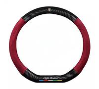 CAULO Coprivolante Auto Pelle per Alfa Romeo Mito Giulia GT Spider Giulietta, Copertura Volante Auto Antiscivolo Traspirante, Morbido e Confortevole,Red