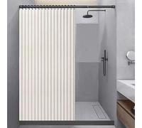 CAULO Tenda da Doccia Pieghevole per Bagno Tenda da Doccia con aspirazione Magnetica su Due Lati Tenda da Bagno in Lino Spesso (Beige 100 * 200cm)