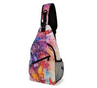 Causal Borsello A Tracolla Colorful Butterflies Tracolla Borse Pratica,Sportivo Borsa Crossbody per Campeggio Moto Uomo