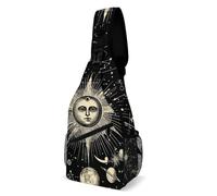 Causal Borsello Uomo Vintage Sun And Moon Star Trail Art Borsa A Tracolla Militare Pratica,Moda Spalla Borsa per Donna Viaggio Uso Quotidiano