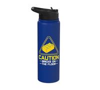 Caution Bricks On The Floor Funny Brick Builder Stainless Steel Insulated Water Bottle