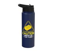 Caution Bricks On The Floor Funny Brick Builder Stainless Steel Insulated Water Bottle