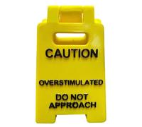 Caution Desk Sign, Double -Sided Warning Panel, Humorous Novelty Display, Workplace Gag Decoration, Bold Message Table Marker, Ideal for Coworker Pranks, Teammate Gift, Employee Desk Decor
