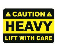 Caution Heavy Sticker, 5,1 x 7,6 cm, 200 pezzi, giallo pesante con adesivo di spedizione