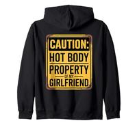 Caution Hot Body Property of My Girlfriend Felpa con Cappuccio