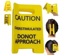 Caution Overstimulated Approach Clip,Clip per capelli con segno di attenzione, divertenti fermagli per capelli gialli per spessi, non avvicinarsi al segno di cautela, tenere lontano dal segnale di