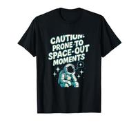 Caution Prone to Space-Out Moments Astronauta Comic Design Maglietta