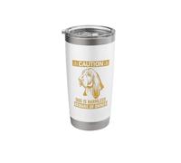 Caution Sign Owner Basset Hound Lover Bicchiere termico in acciaio inox doppia parete