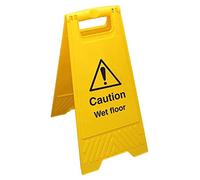 Caution Wet Floor - Cartello giallo su entrambi i lati