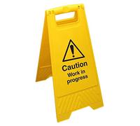 Caution Work In Progress - Cartello da pavimento a doppia faccia giallo