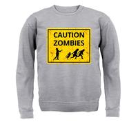 Caution Zombie Cartello Stradale - Bambini Felpa/Maglione - Halloween Divertente