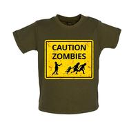 Caution Zombie Cartello Stradale - Bambino T-Shirt / Body - Halloween Divertente