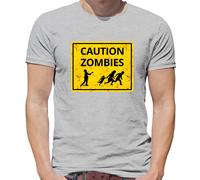 Caution Zombie Cartello Stradale - T-Shirt - Halloween Divertente Costume Da