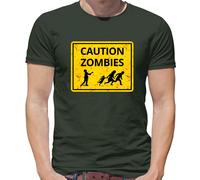 Caution Zombie Cartello Stradale - T-Shirt - Halloween Divertente Costume Da