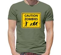 Caution Zombie Cartello Stradale - T-Shirt - Halloween Divertente Costume Da