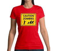 Caution Zombie Cartello Stradale - T-Shirt - Zombie Halloween Divertente Costume