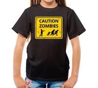 Caution Zombie Cartello Stradale - T-Shirt - Zombie Halloween Divertente Vestito