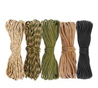 CAUTIOUS 5 Pezzi Corda da Paracadute, 10m Paracord per Tenda 4mm Corda Campeggio Corda da Paracadute Corda per Sopravvivenza Cordino in Nylon, 5 Colori