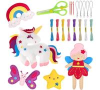 CAUTIOUS Kit da Cucito Feltro, Kit da Cucito per Ragazze Kit di Cucito Creativo per Bambini Appendibile Giocattoli Artigianali per Genitori e Figli, Fata dei Fiori, Nuvola, Stella, Farfalla