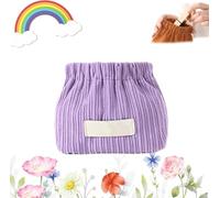 Cautiousm Corduroy Elastic Hair Tie Organizer, Upgrate Large Capacity Portable Travel Hair Accessory Storage Organizer Bag, corduroy Makeup Bag, for Womens hair Tie, Lipstick (Purple)