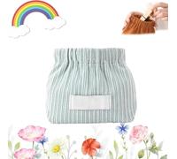 Cautiousm Corduroy Elastic Hair Tie Organizer, Upgrate Large Capacity Portable Travel Hair Accessory Storage Organizer Bag, corduroy Makeup Bag, for Womens hair Tie, Lipstick (Blue)
